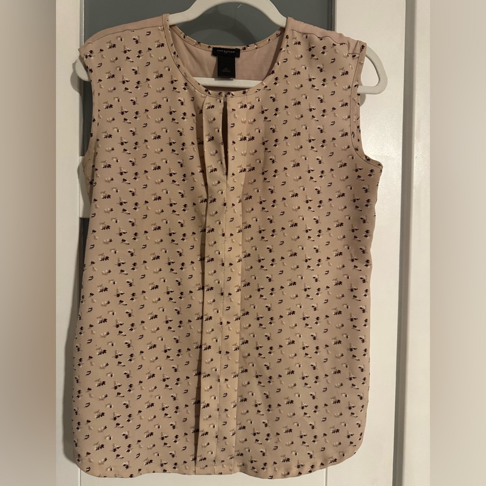 Ann Taylor Blush Top with Floral Accents